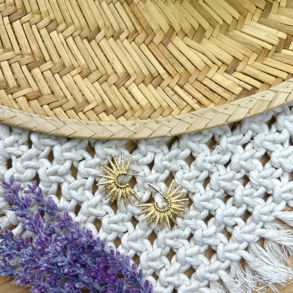 Gold Sunburst Earrings